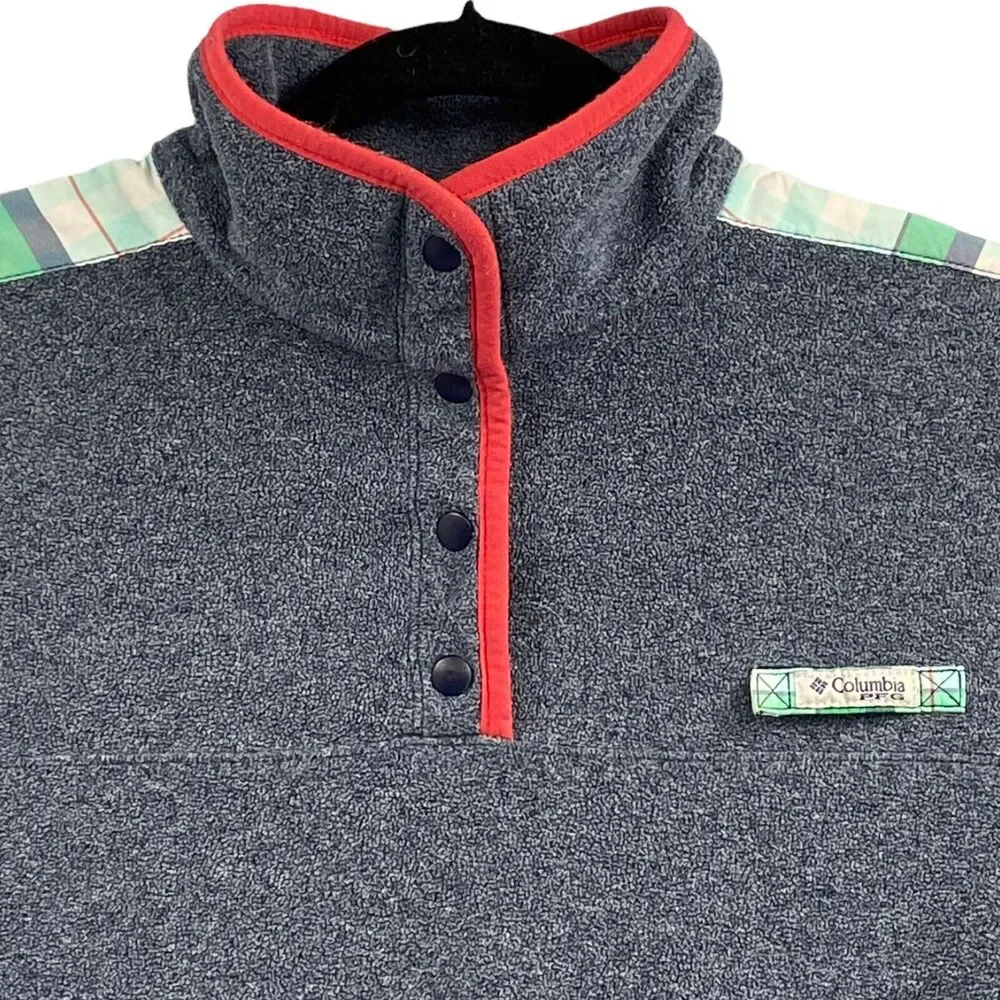 Columbia PFG Fleece Pullover Jacket M 1/4 Snap Gorpcore Granola Fishing Camping